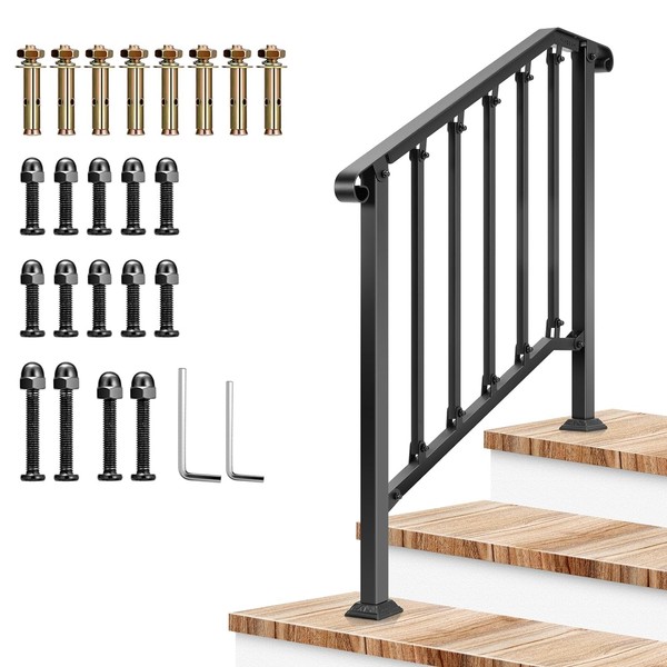 VIVOSUN VIVOSUN Outdoor Handrail, 3 Step Stair Handrail, 40" x