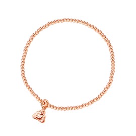 MetJakt Sleek Classic Stretch Bracelet, Various Pendants, 2.5 mm Elastic Beads, 18 K Gold-Plated Sterling Silver