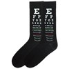 K. Bell Socks Men's Eye Chart Crew Sock, Black, 10-13/Shoe