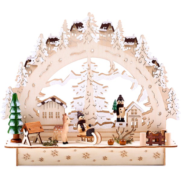 BRUBAKER Christmas LED Light Arch - Winter Village - 11.8 x 3.5 x 9.8 Inches