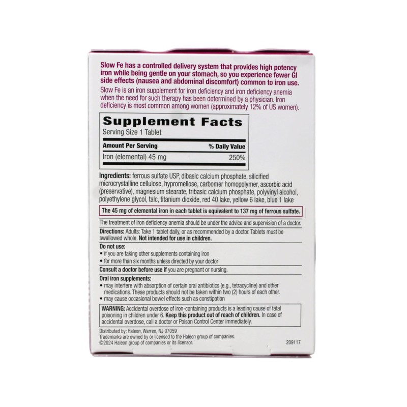 Slow Fe Iron Tablets - 1 Pack 30TB