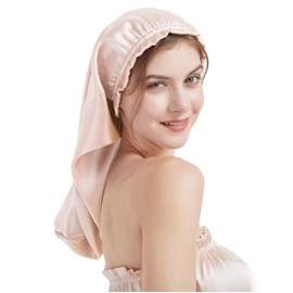 Vivi Idee ® Luxury Silk Hat Sleep Cap Shower Cap Made of 100% Mulberry Silk, Silky Hair Care, Breathable (Pink)