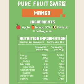 Nibblish Pure Fruit Swirls Mango 100g