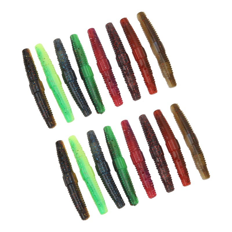 16pcs Soft Lure TPR Bite Resistant Hidden Hook Tip Built