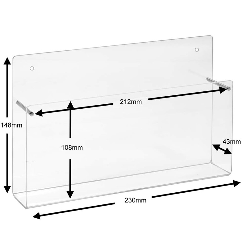A5 Wall Brochure Holder Landscape Format Acrylic Glass