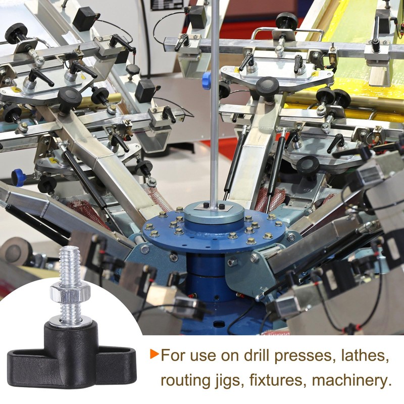 sourcing map 8pcs Tee Wing Knobs M6 x 30mm Metric