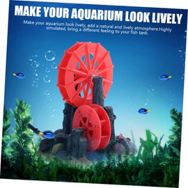 Housoutil Fish Tank Decor Resin Windmill Gear Oxygen Pump Ornaments Desktop Decor Natural Fish Tank Scene