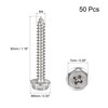 sourcing map Phillips Hex Washer Self Tapping Screws, M4 x