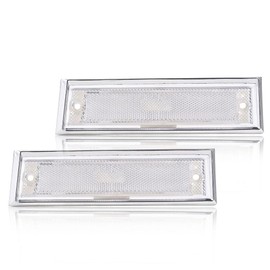 PIT66 Clear Side Marker Light, Compatible with Chevy1987-1991/ GMC 1981-1991 Clear Driver and Passenger Side One pair #915558#GM2551107#915557#GM2550115