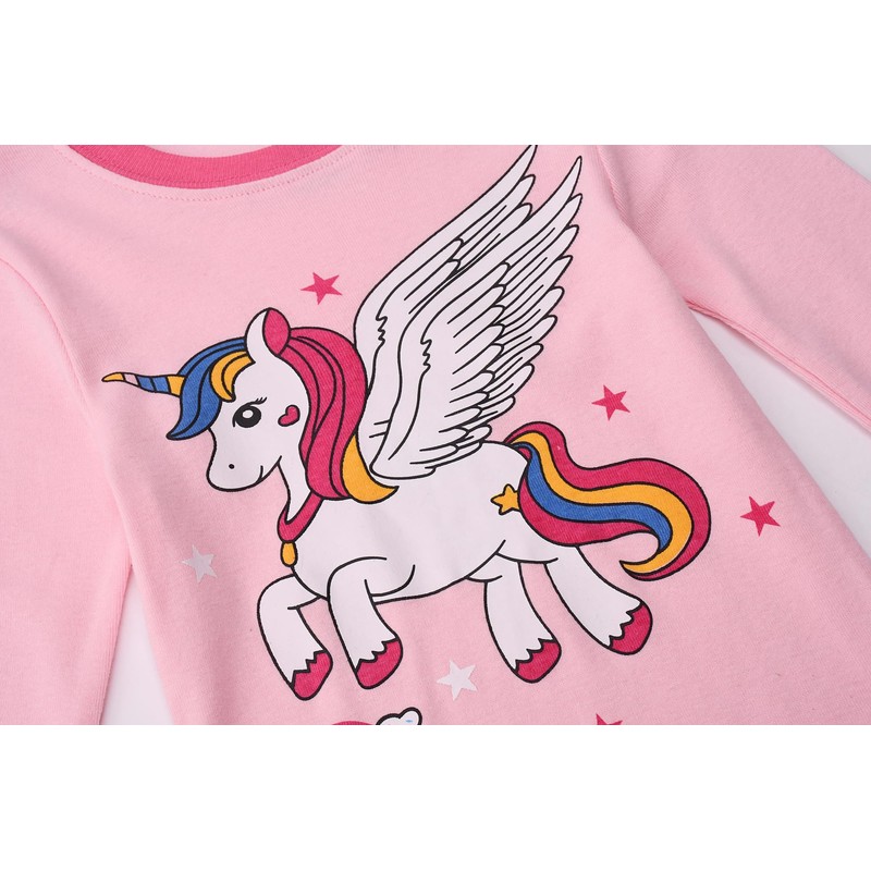 BabyYay Unicorn Pajamas for Girls - Cute Cartoon Cotton PJs,