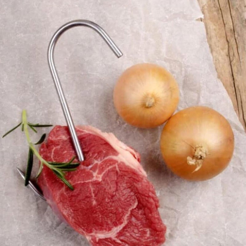 Butcher Hooks, 12 Pieces, S Hooks, Stainless Steel Smoking Hanging