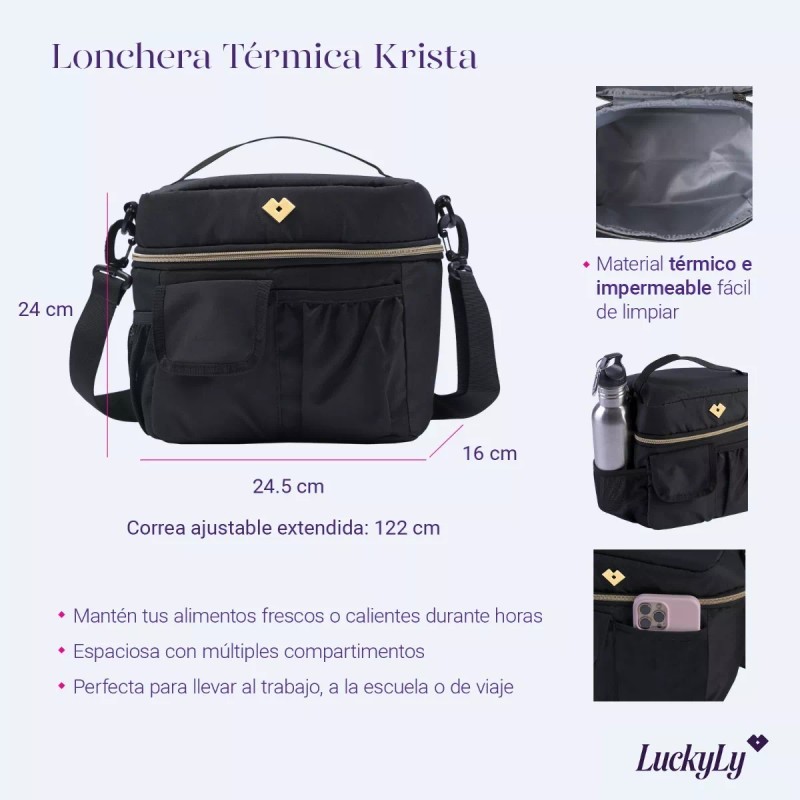 LuckyLy Lonchera Térmica Mujer Grande Bolsa Almuerzo Hielera Luckyly