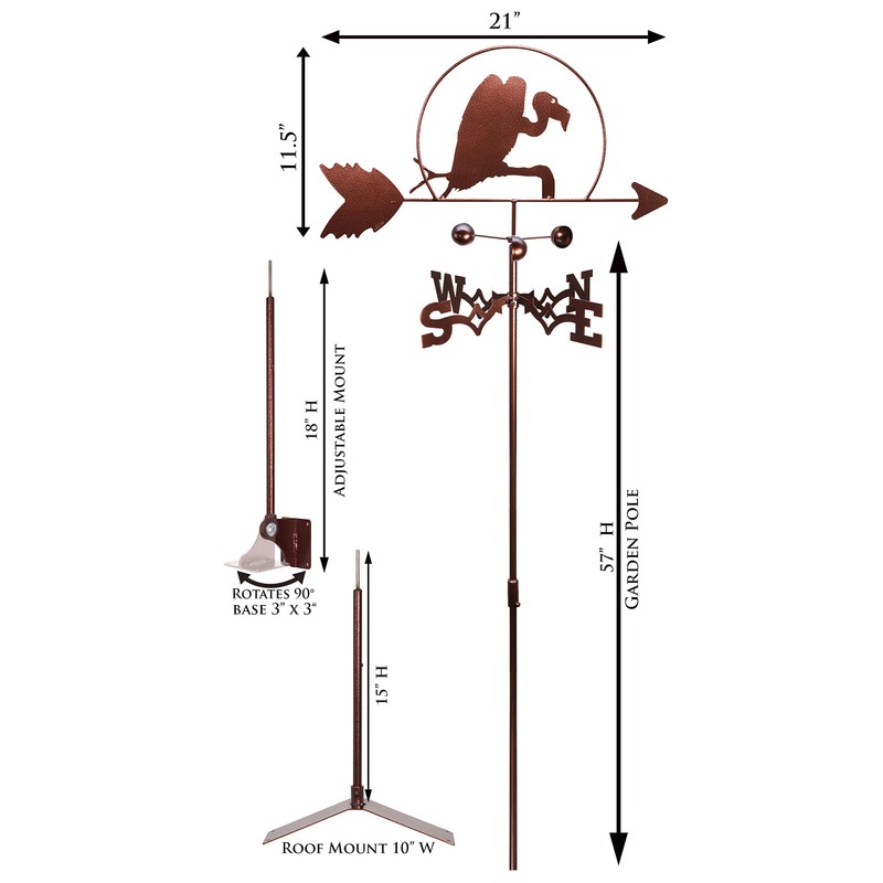 SWEN Products Buzzard Vulture Weathervane Interchangeable Top Arrow Only