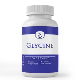 PURE ORIGINAL INGREDIENTS Glycine, (100 Capsules) Pure, No Additives Or Fillers, Lab Verified