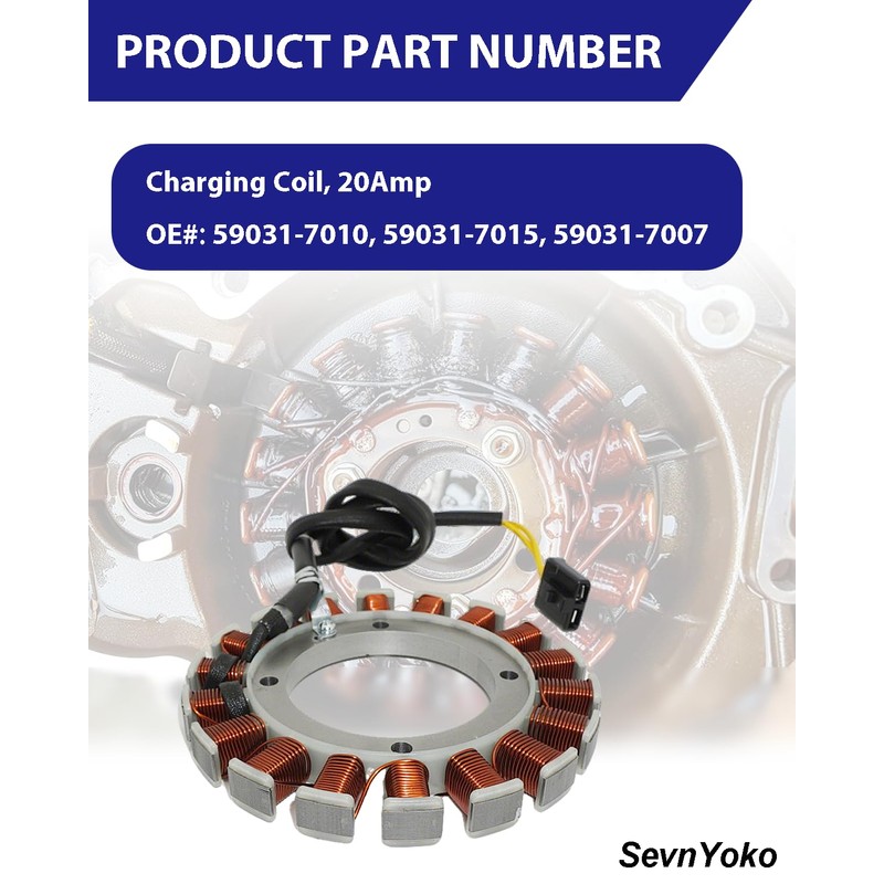 59031-7010 59031-7015 Charging Coil Stator 20 Amp Replacement for Kawasaki