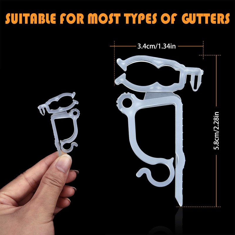 TITE 100 PCS Mini Plastic Gutter Hanging Hooks Outdoor Christmas