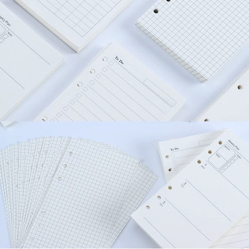 A6 Refill Pad Paper, 160 Pages/80 Sheets 6 Punched Holes