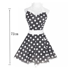 Women's Kitchen Apron, Vintage Dot Apron with Pockets and Adjustable Long Ties and Waist, Suitable for All Types of Garden Florists, Daily Cooking, Baking, Cleaning Protection at Home, d