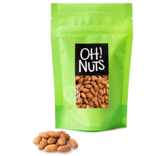 Almonds Large Whole Raw and Unsalted - Great Healthy Premium Almonds Snack - Oh! Nuts (2 LB Bag)