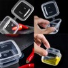 MIUPOO Leak Proof Square Sauce Cup,Plastic Souffle Cups,Disposable Clear Leak