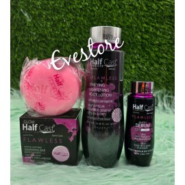 half cast Glow Flawless Unifying Lightening Lotion, Purifying Bar, Ulta Radiance Serum