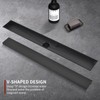 Kuaisailsk Linear Shower Drain ，with Tile Insert Panels ，12 Inch
