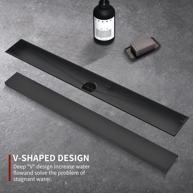 Kuaisailsk Linear Shower Drain ，with Tile Insert Panels ，12 Inch
