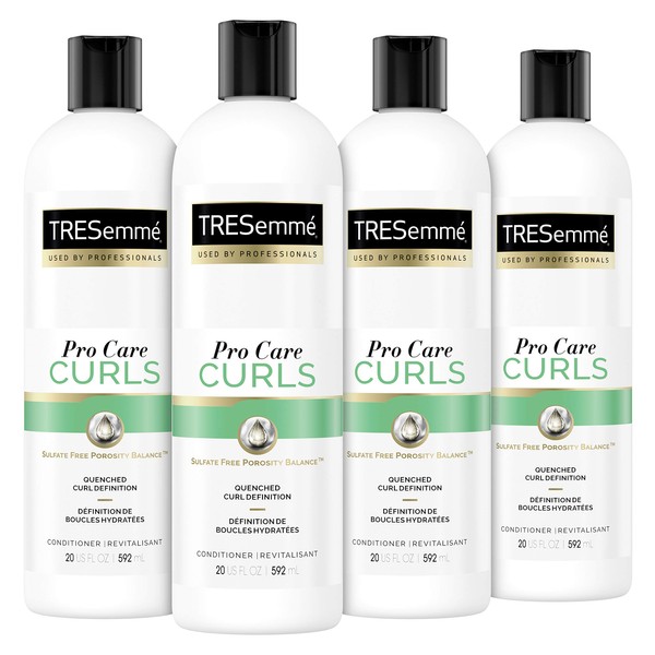 TRESemmé Conditioner Sulfate-Free for Curly Hair Pro Care Curls are Defined, Hydrated, and Frizz-Free 20 oz 4 Count