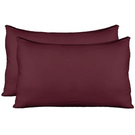 Extra Soft Jersey Knit Pillow Cases, Standard Size with Hidden Zipper, Soft Than Cotton, Pack of 2, Wine