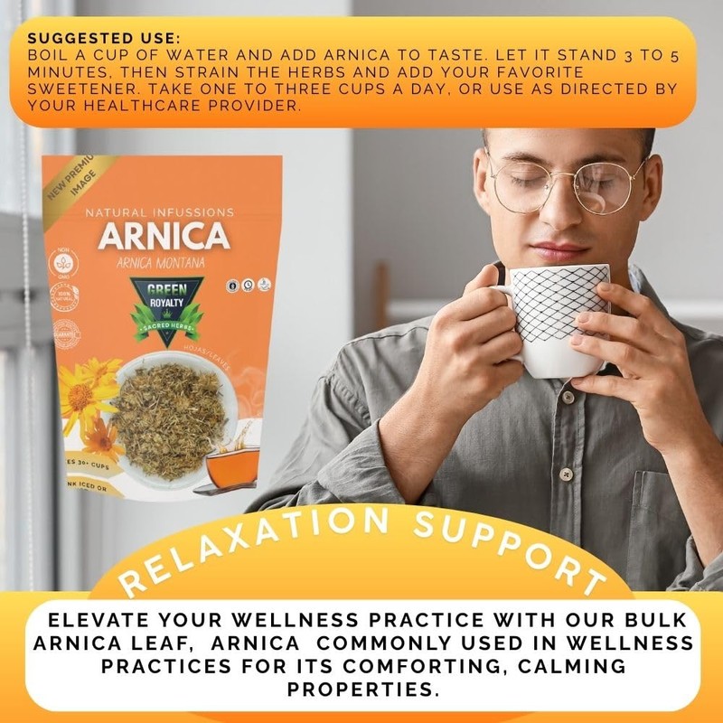 Arnica Herb Tea Bags, 2 Pack, 30+ Cups Each, 100%