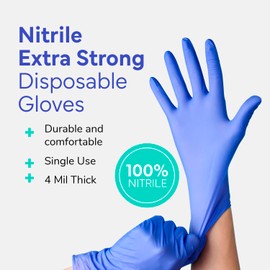 OWELL® Blue Medical Exam Nitrile Gloves Medium – 100 Count | 4mil Blue Disposable Gloves | Powder-Free, Latex-Free | Chemo Rated, Chemical Resistant | Medical, Dental, Lab, First Aid & EMS