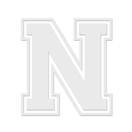 Letter N Varsity - Vinyl Decal for Outdoor Use on Cars, ATV, Boats, Windows and More - White 5 Inches Tall