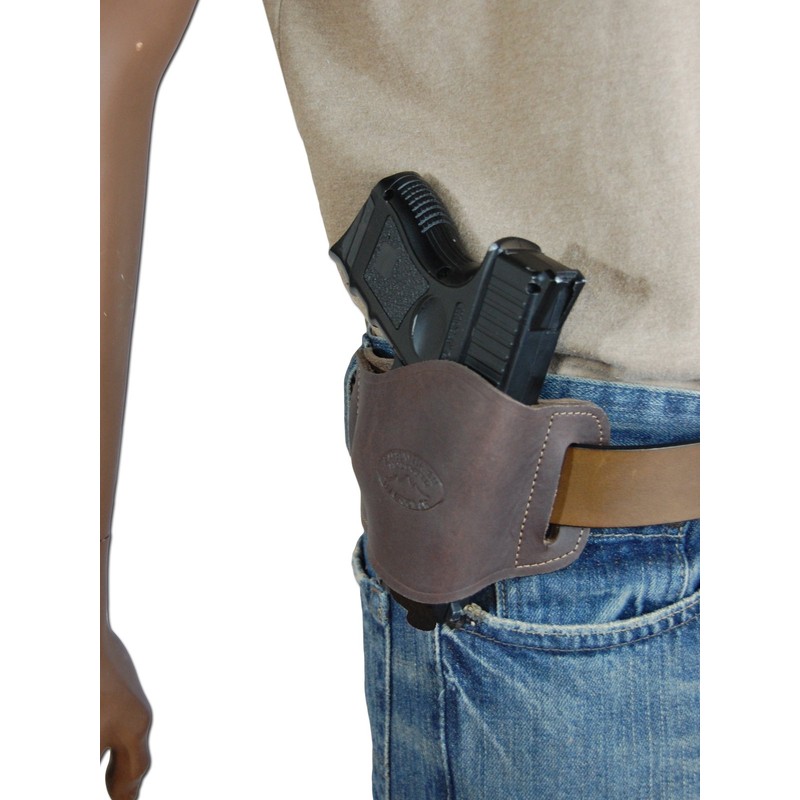 Barsony Brown Leather Quick Slide Holster for HK USP Compact