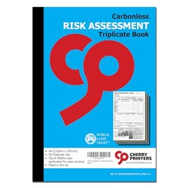 Cherry Carbonless NCR Risk Assessment Form Triplicate Book A4 50 sets