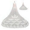 3 Meter Bridal Veil Lace Applique Metal Comb Fixing Ultra