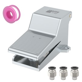 YAOJING 4F210-08 5 Holes and 2 Positions 1/4" air Foot Pedal Variable Speed Foot Pedal Foot Pedal for Trash Cabinet Drawer Foot Pedal Switch Foot Switch Pedal Pneumatic Foot Pedal