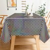 FALIZIFU 1 Pack Black and Iridescent Checkered Tablecloth Shiny Disposable
