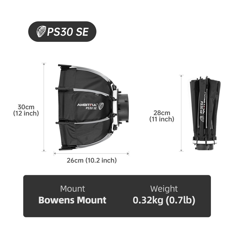 AMBITFUL Mini Softbox Quick Release Softbox with Bowens Mount Quick