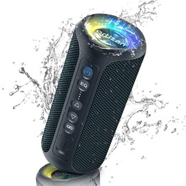 Ortizan Bluetooth Speakers, Portable Wireless Stereo Speaker - IPX7 Waterproof, 40W Loud Sound, Deep Bass, LED Light, Bluetooth 5.3, for Home/Shower/Outdoor/Beach, Gifts for Adult, Navy