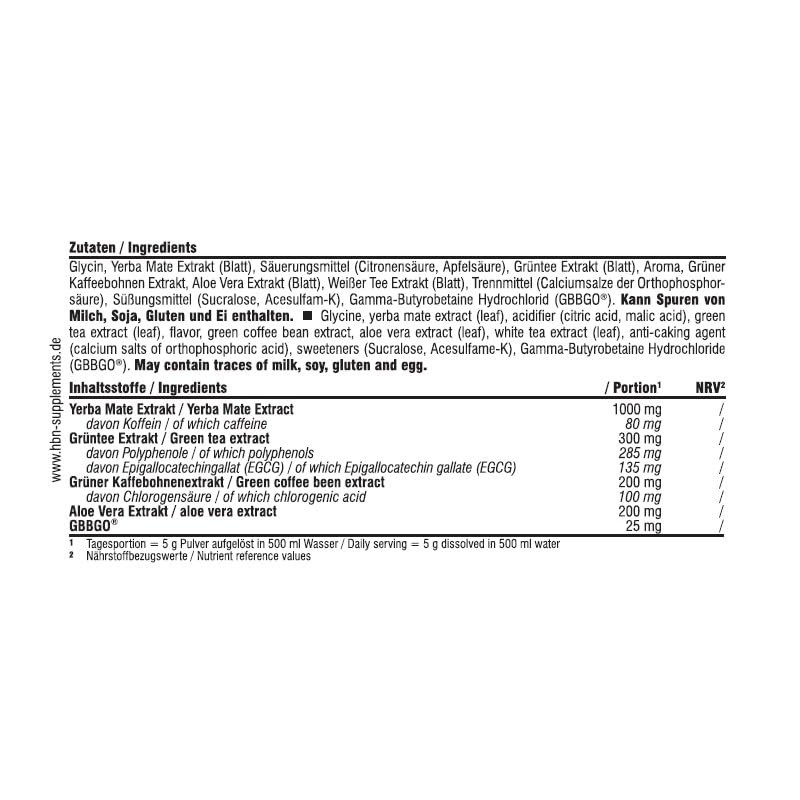 HBN Supplements - FireUp Drink - Pulver 250g (Ice Tea