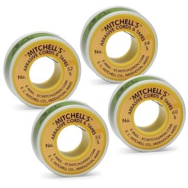 Stewmac Mitchell Abrasive Cord, Set of 4 Grits, 12-Foot Rolls