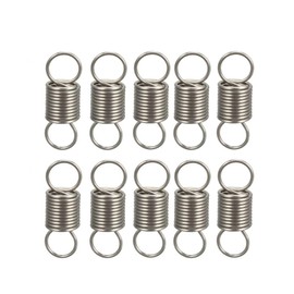 sourcing map Stainless Steel Tension Spring Tension Spring Wire Diameter 0.02 Inch AD 0.2 Inch Free Length 0.5 Inch Small Double Hooks Pack of 10
