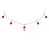 Carnelian Bead Drop Choker in Sterling Silver