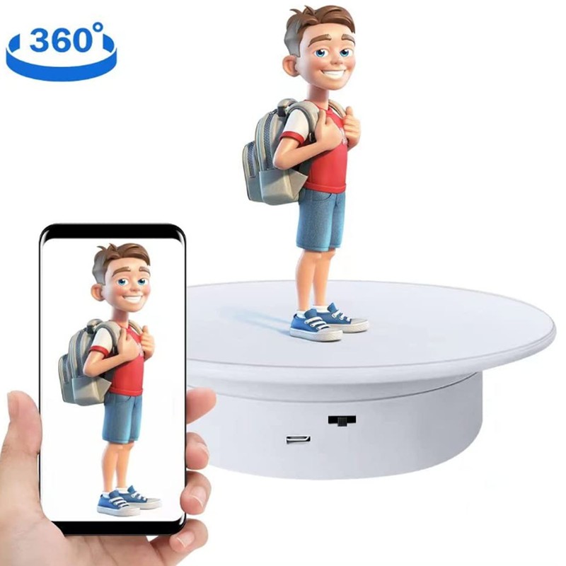 Electric Turntable 360 Degree Rotating Product Photography Display Rechargeable Remote