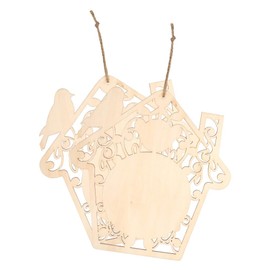 Ideen mit Herz Wooden Bird Houses | Blanks | for Painting | with Hanging | Window Decoration | 26.5 x 25.4 cm | Flat | 4 mm Thick | Pack of 2