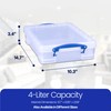 Really Useful Box 4C Plastic Stackable Storage Container with Snap