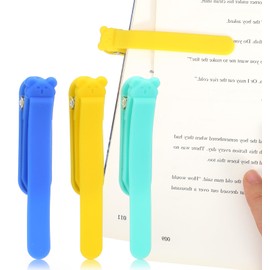 3 Pack Silicone Bookmark, Smart Bookmark, Automatic Bookmarks Silicone with Cute Bear Shape for Women, Men, Kids, Book Lovers Reading (3 Colors)