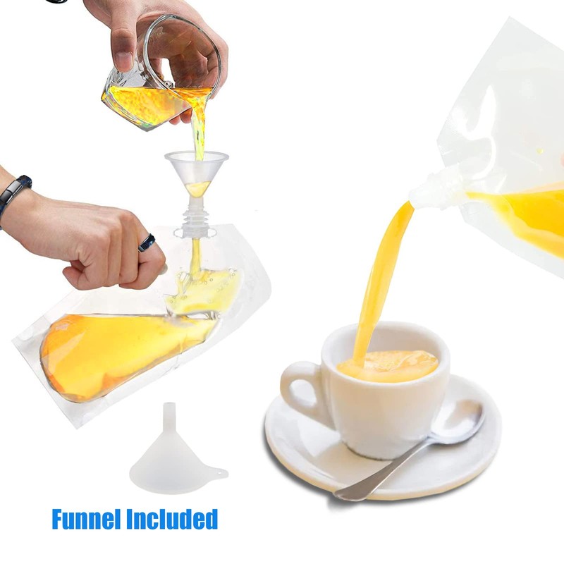 6 Pieces Drinks Flasks Juice Flasks Liquor Pouch Reusable Drinking