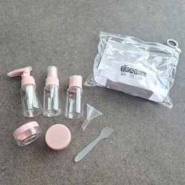 여행용 소분 공병 7종세트 지퍼백 포함 소분 휴대용 용기 케이스 화장품 Travel Mini Bottle Set 7 Pieces with Zipper Bag Portable Container Case for Cosmetics