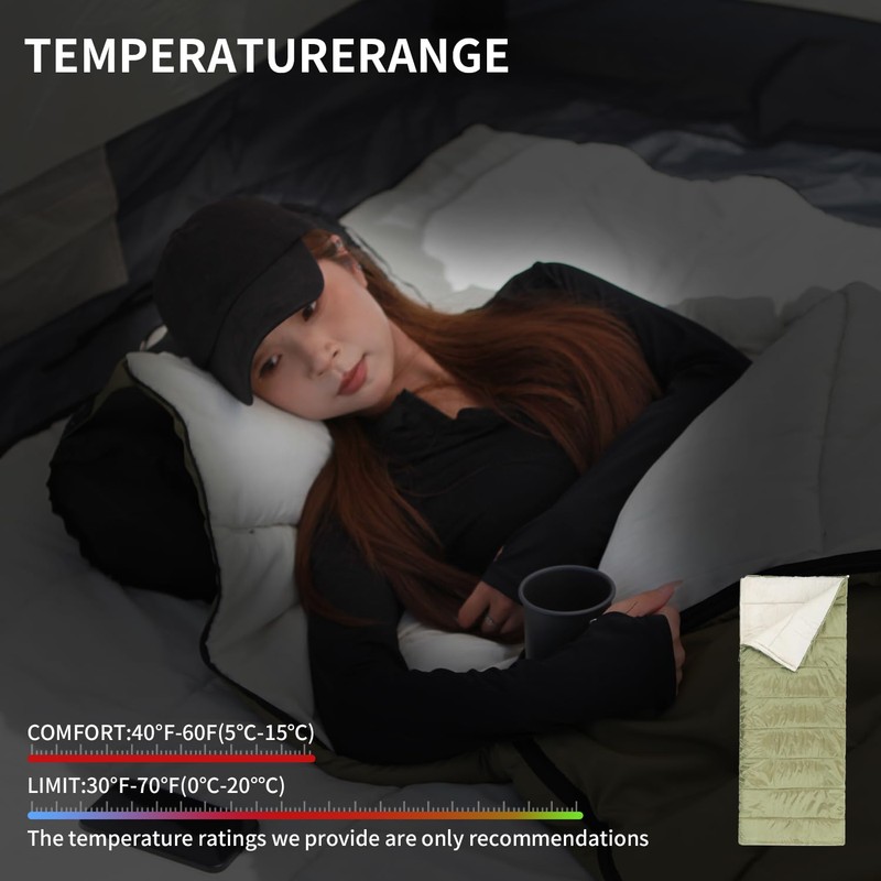 koldan Sleeping Bag for Adults – 4 Season Camping Sleeping